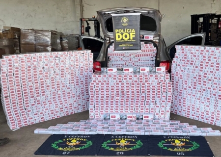 Contrabandista abandona carro carregado com cigarros ao fugir do DOF em Ponta Porã
