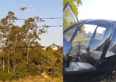 Helicóptero com quase 250 kg de cocaína que saiu de MS é interceptado no Paraná