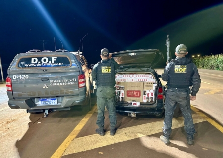 DOF encontra e apreende veículo carregado com cigarros em Maracaju