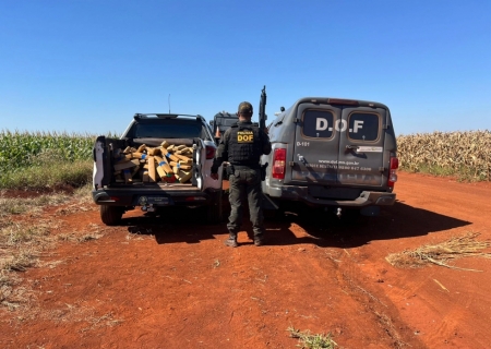 Traficante abandona picape carregada com maconha em Maracaju
