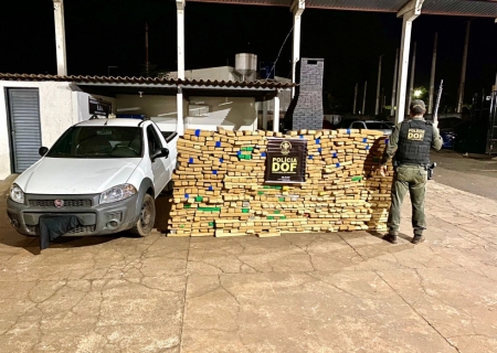 DOF apreende picape abandonada com 800 kg de maconha em Maracaju