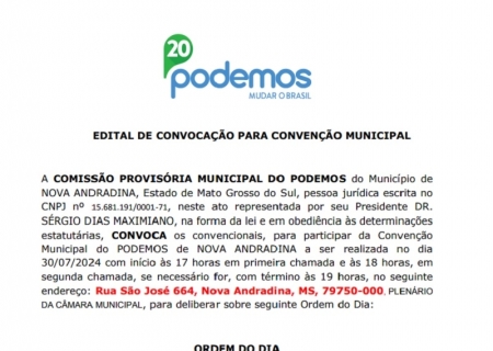 Podemos publica edital de convocação para convenção municipal