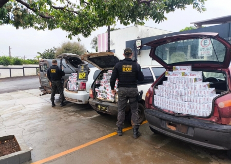 Três veículos carregados com cigarros, pneus e vestuários são apreendidos em Maracaju