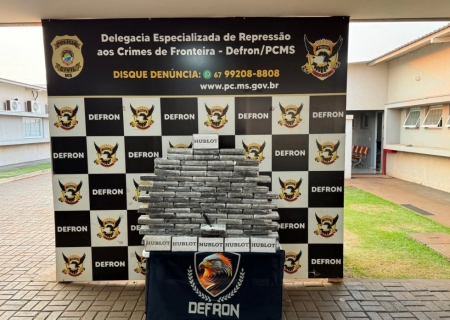 Defron apreende cocaína avaliada em R$ 7,5 milhões em Dourados