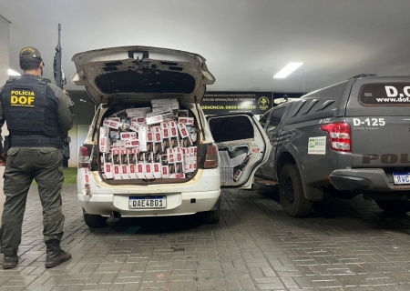 Veículo com cigarros e pneus ilegais são apreendidos pelo DOF em Dourados
