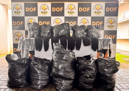DOF apreende carga de cabelo humano avaliada em R$ 920 mil que seguia para Bataguassu