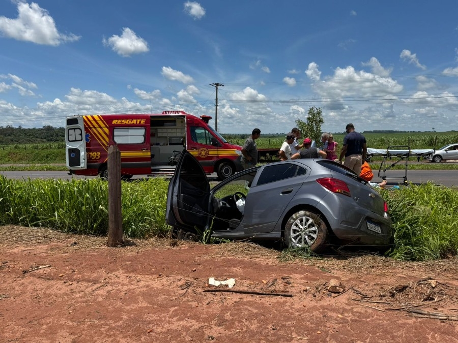 Após perda de controle de veículo, mãe e filha sofrem capotagem na MS-134 entre Nova Andradina e Batayporã