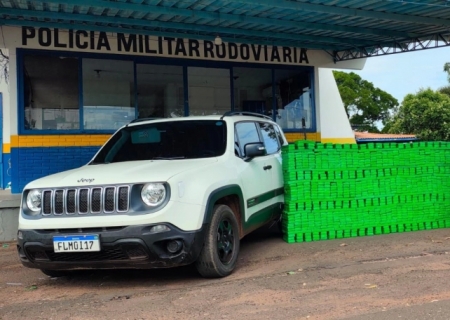 Jeep roubado no Rio de Janeiro é apreendido com mais de uma tonelada de maconha em Amambai