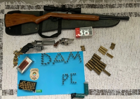 Homem é preso com armas de fogo após ameaçar concubina em Nova Andradina