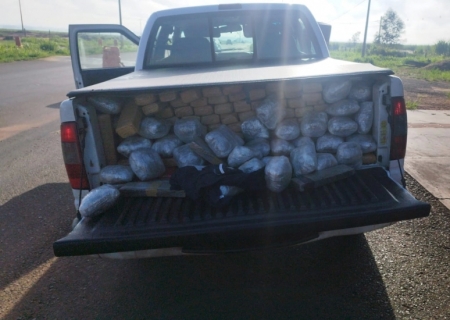 Caminhonete abarrotada de drogas é apreendida pela Polícia Militar Rodoviária na região de Batayporã