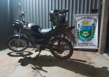 Polícia Militar de Batayporã recupera moto furtada