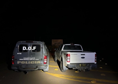 Em Santa Rita do Pardo, DOF recupera caminhonete roubada no Estado de São Paulo