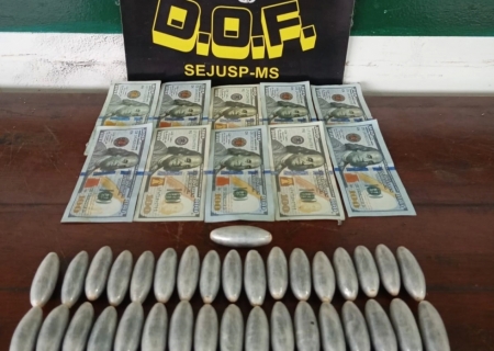 DOF apreende cocaína e dólares falsos em Miranda