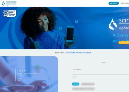 Agência Virtual da Sanesul está mais moderna, ágil, eficiente e segura