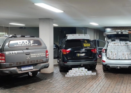 Três veículos carregados com produtos ilegais são apreendidos pelo DOF em Dourados