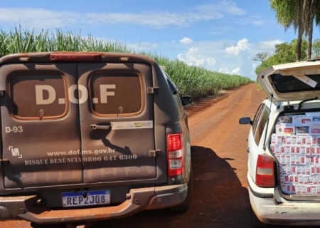 Veículo carregado com produtos ilegais é localizado em mata e apreendido pelo DOF no município de Maracaju