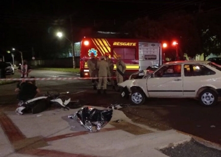 Motorista embriagado com carro furtado atropela e mata motociclista em Dourados