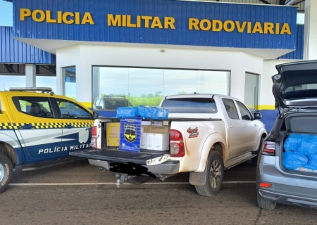 Dois veículos com mercadorias ilegais são interceptados pela Polícia Militar Rodoviária em Angélica