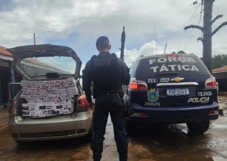 Força Tática intercepta carga de cigarros que seria entregue em Nova Andradina