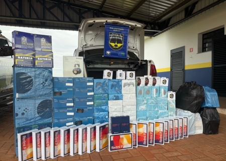 Polícia Militar Rodoviária apreende mercadoria de descaminho na região de Lagoa Bonita