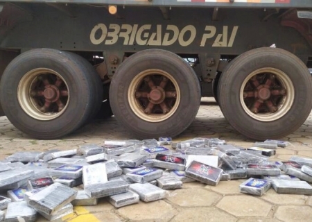 PRF apreende em São Paulo carreta com 580 kg de cocaína que saiu de Ponta Porã