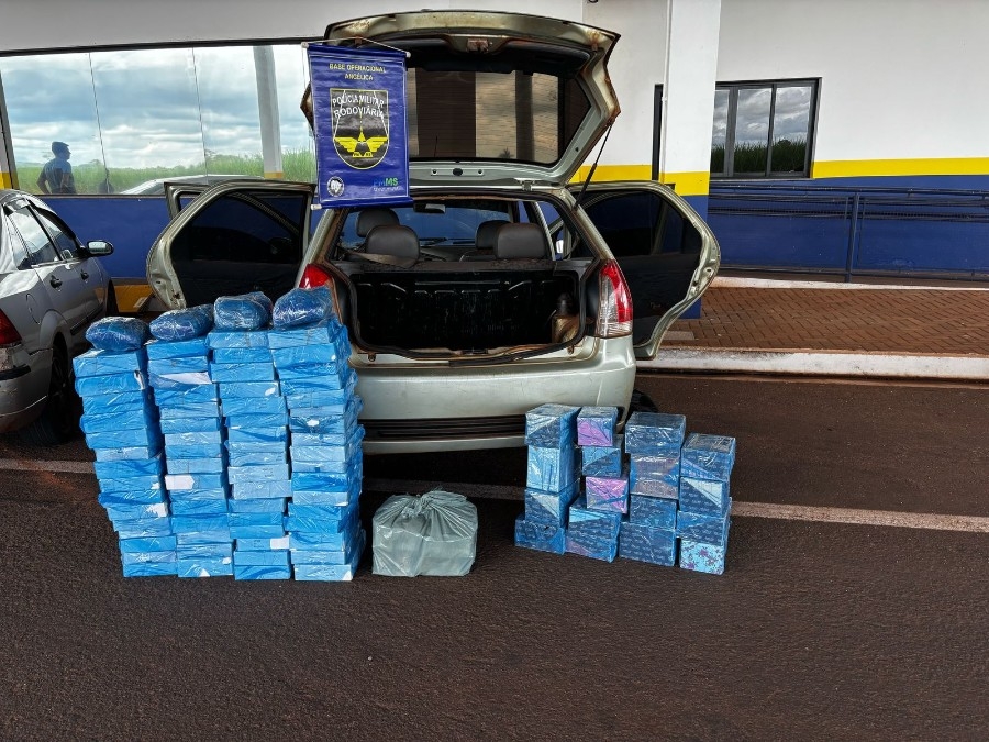 Polícia Militar Rodoviária apreende três veículos abarrotados de produtos oriundos do Paraguai na MS-145