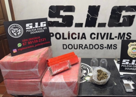 Polícia fecha entreposto de drogas e apreende arma de fogo em Dourados