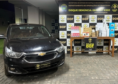 DOF apreende veículo com mais de R$ 280 mil em produtos ilegais Laguna Carapã