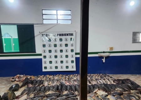 Polícia Ambiental apreende 417 kg de pescado irregular no Rio Paraguai em Corumbá