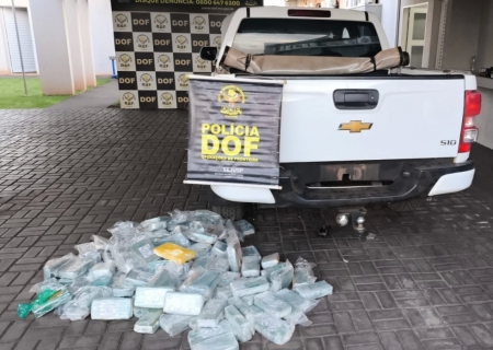 Caminhonete com mais de 120 kg de cocaína é apreendida pelo DOF em Itaporã