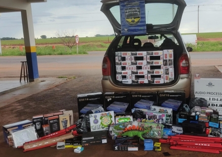 Durante 'Operação Semana Santa' Polícia Militar Rodoviária apreende mercadorias oriundas do Paraguai em Nova Andradina