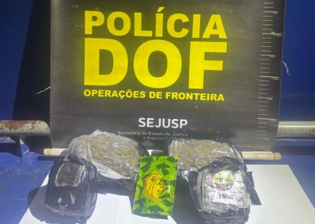 Passageiro de ônibus é preso pelo DOF com skunk e haxixe em Ponta Porã