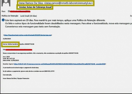 Anvisa alerta para tentativa de golpe com falsa cobrança por e-mail