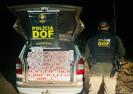 Contrabandista abandona carro carregado com cigarros durante fuga do DOF em Brasilândia