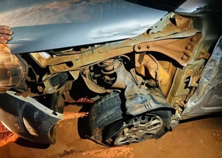 Carro é atingido por caminhão na zona rural de Batayporã