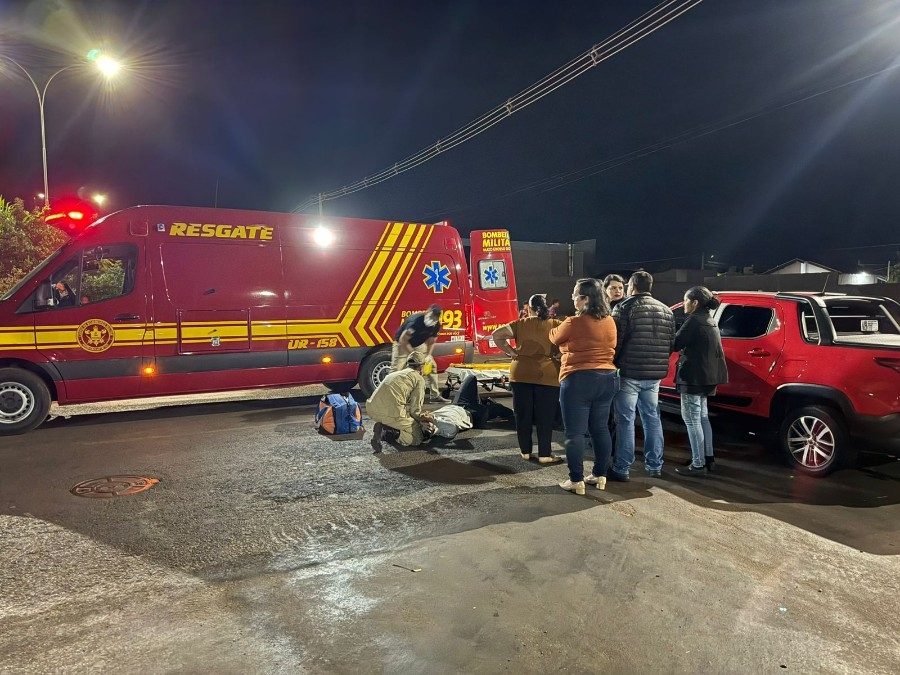 Motociclista fica ferido ao colidir em picape em cruzamento palco de vários acidentes no Jardim Universitário