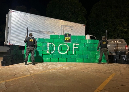Caminhão baú droga avaliada em R$ 3,4 milhões é apreendido pelo DOF em Maracaju