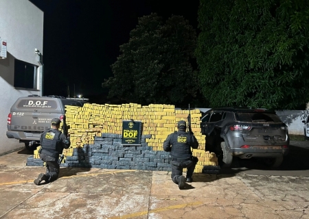Operação conjunta recupera veículo furtado com mais de 1,5 tonelada de maconha em Maracaju