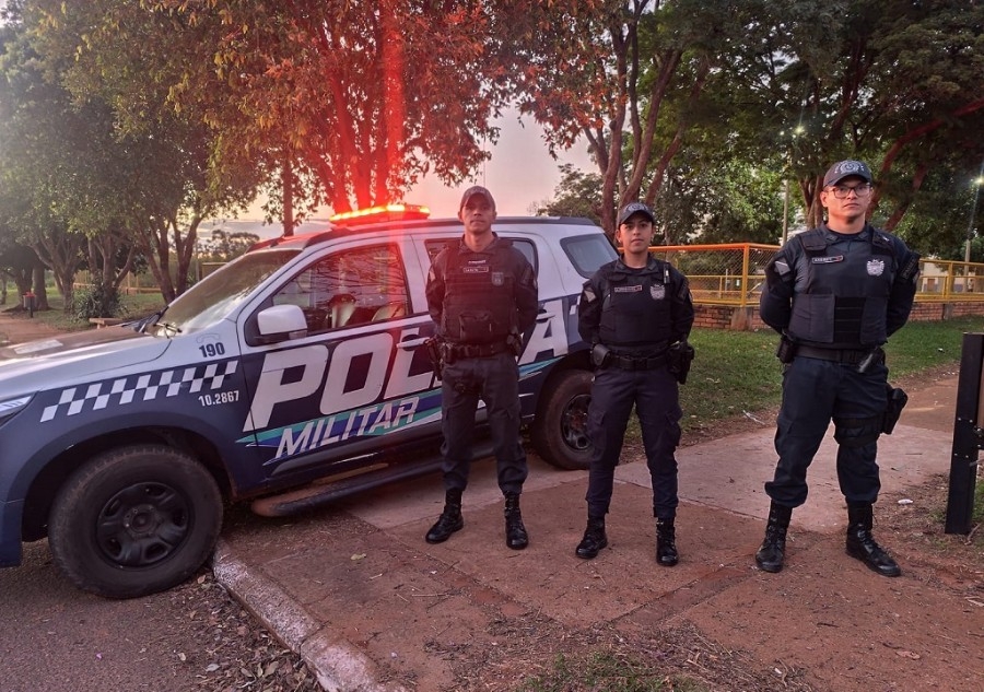 Polícia Militar intensifica policiamento em praças públicas de Nova Andradina
