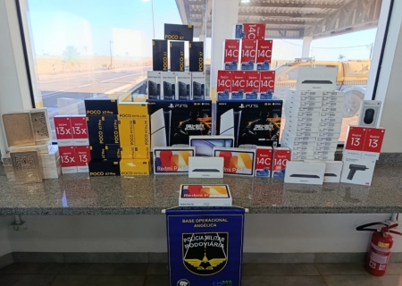 Polícia Rodoviária de Angélica apreende R$ 46 mil em mercadorias oriundas do Paraguai