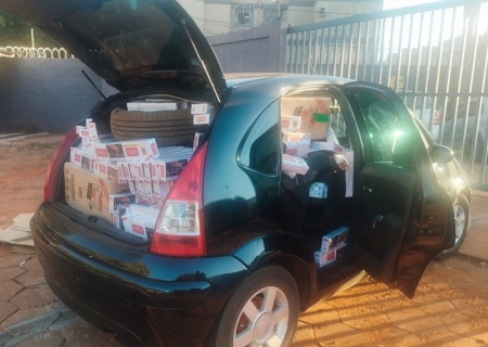 Veículo furtado com mercadorias contrabandeadas é apreendido pelo Dracco na MS-060
