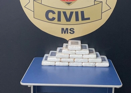 Polícia apreende mais de 16 kg de cocaína em Mundo Novo e prende suspeito em flagrante