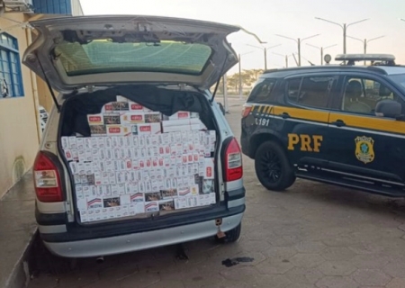 Carro com 10 mil maços de cigarros é apreendido pela PRF em Bataguassu