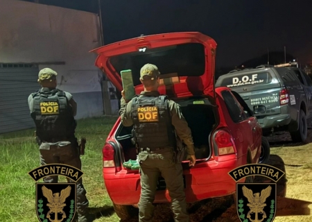 Carro furtado no Paraná é recuperado pelo DOF com mais de 50 kg de drogas