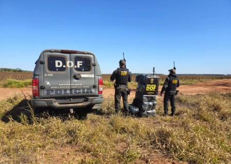 DOF apreende skunk avaliado em R$ 1 milhão escondido em mata em Coronel Sapucaia