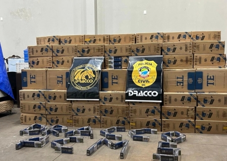 Depósito com carga de cigarros contrabandeados é localizado em Campo Grande