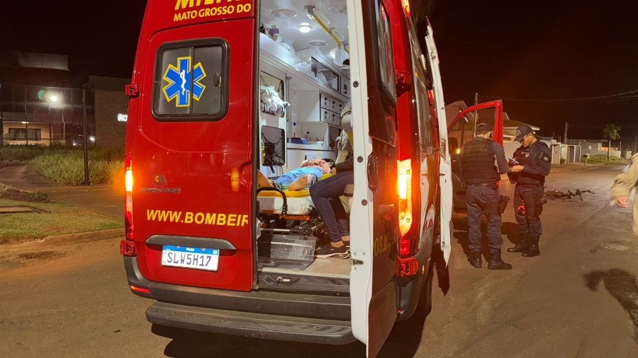 Adolescente entra em via preferencial, colide com moto e dois ficam feridos em Nova Andradina