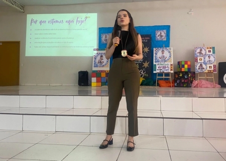 Polícia Civil realiza palestra sobre violência doméstica na APAE de Nova Andradina durante o Agosto Lilás