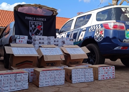 Força Tática apreende veículo com carga de cigarros contrabandeados em Batayporã