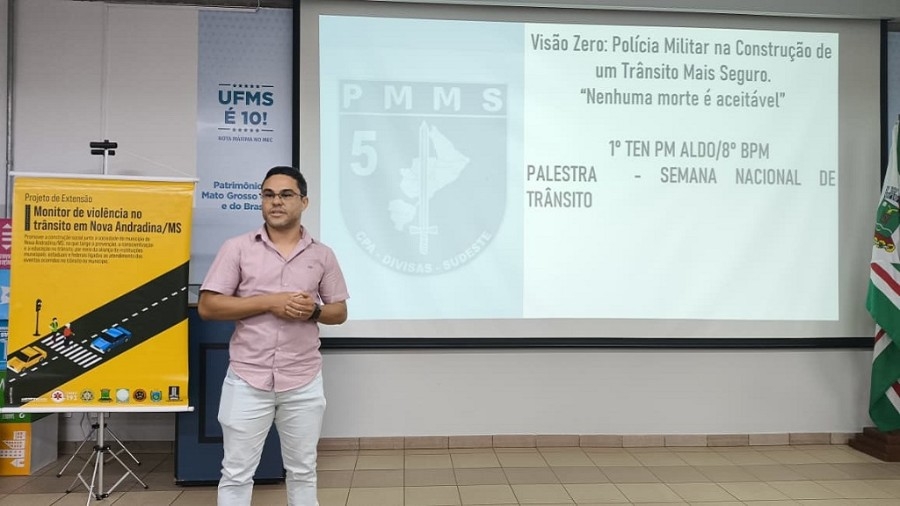 UFMS recebe o 8&ordm; Batalh&atilde;o da Pol&iacute;cia Militar de Nova Andradina na Semana Nacional do Tr&acirc;nsito 2025